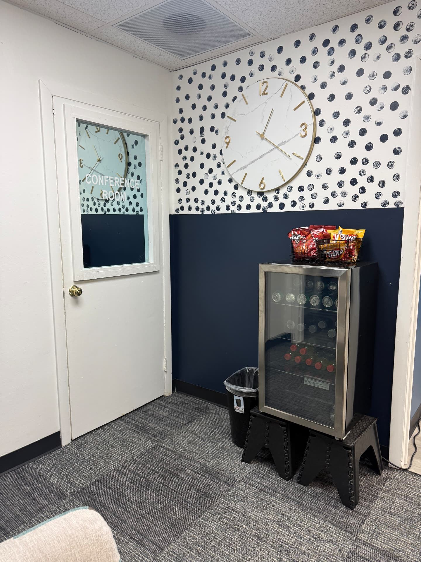 Mamlakah conference room door and refreshment corner